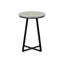 Table d'appoint ronde moderne en bois gris avec base en X et table d'appoint