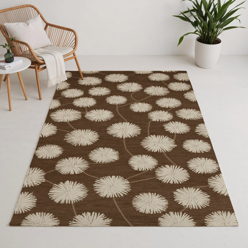 Tapis d'intérieur et d'extérieur brun Botanical