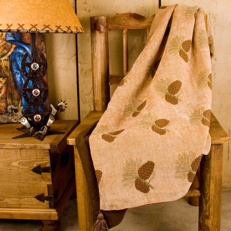 Pine Cones Hand Woven Throw Blanket
