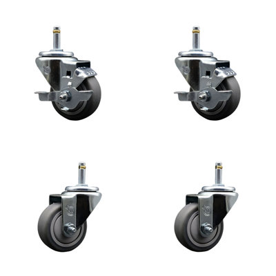 Thermo Swivel Grip Ring Stem Caster Set 2 Brake