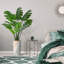 Arbre artificiel dans un pot de fleurs moderne, décoration d'arbre en soie artificielle Monstera (pot et arbre)-141567789-156323608