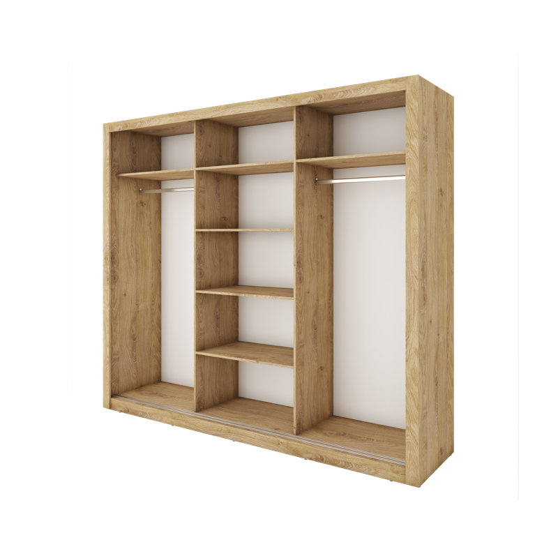 2 Door Sliding Wardrobe, Oak Shetland