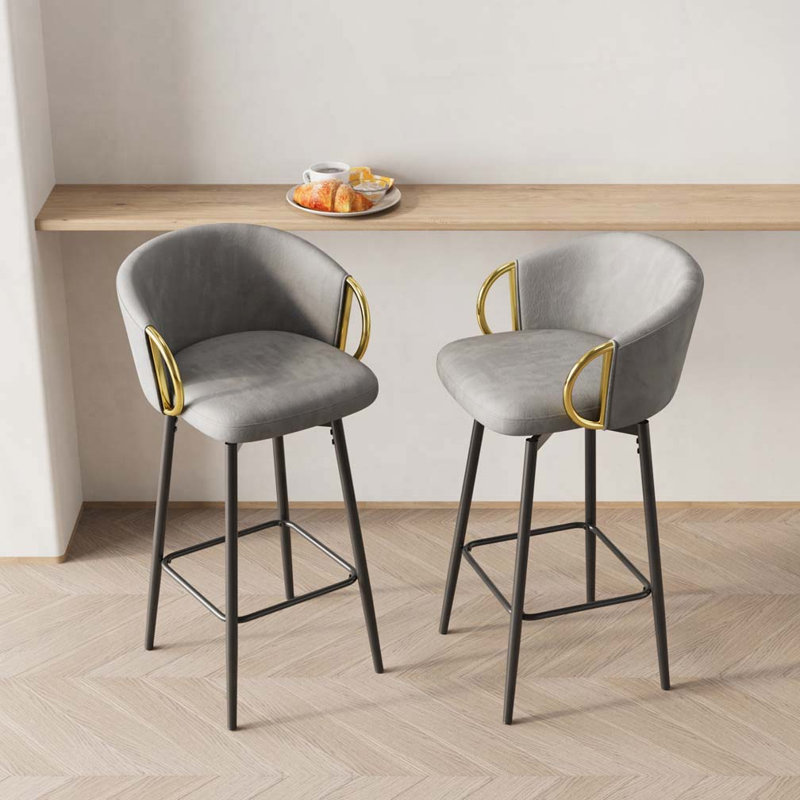 Tabouret de bar pivotant à 360 °, Noir, noir, noir, noir, Gris