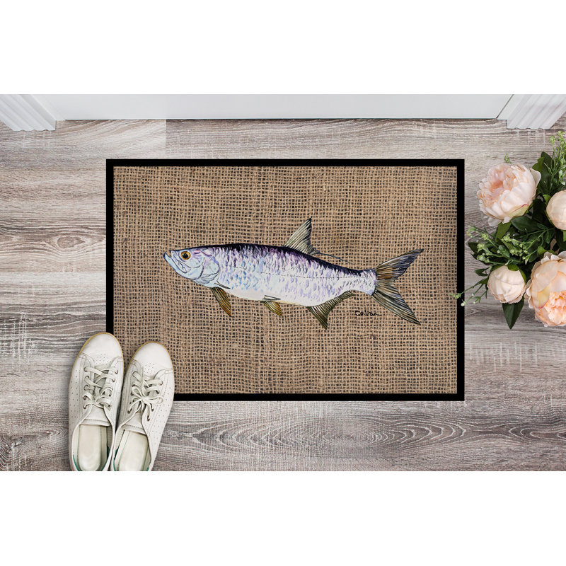 Tapis de porte d’intérieur anti-dérapant fish tarpon, Rectangle 2 pi x 3 pi