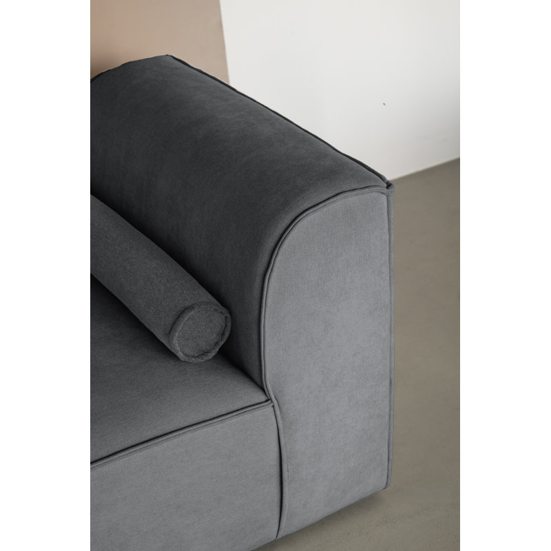 Flex Felix Upholstered Chaise Lounge, Left Hand Facing, Dark Grey