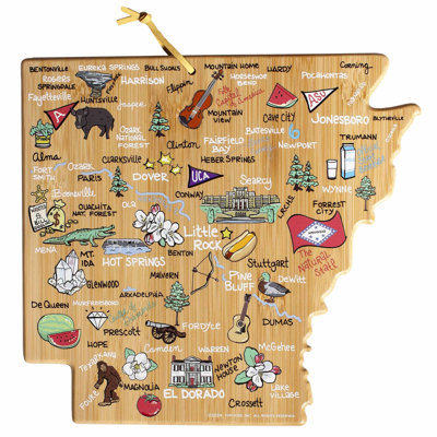 Planche à découper et de service avec œuvre d'art par Fish Kiss, Arkansas