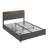 Bed Frame with 2 Storage Drawers & Charging Station – Upholstered Platform Bed with Storage Headboard-1449087108