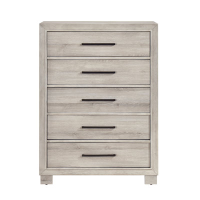Mobilier de chambre à coucher contemporain à 5 tiroirs avec finition gris moderne