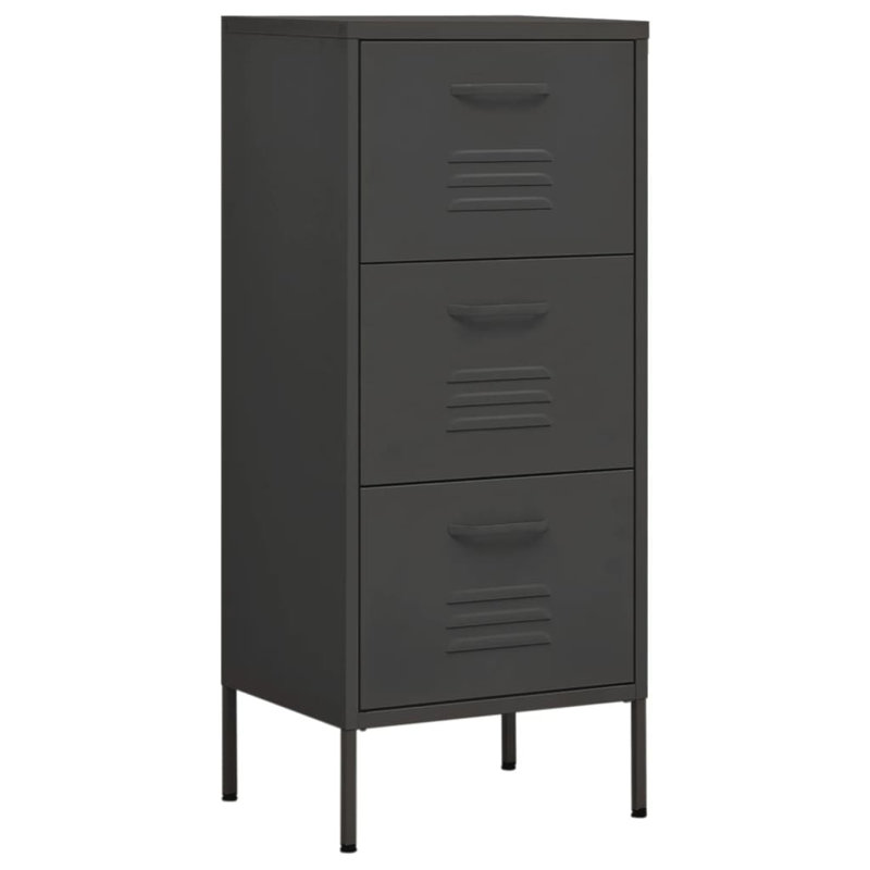 Storage Cabinet Freestanding File Cabinet with Shelves for Office Steel, Anthracite 1