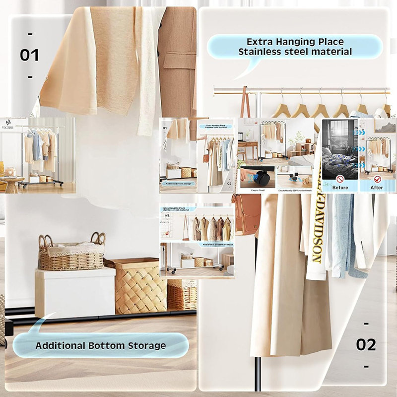 Portant à vêtements, portemanteaux à roulettes