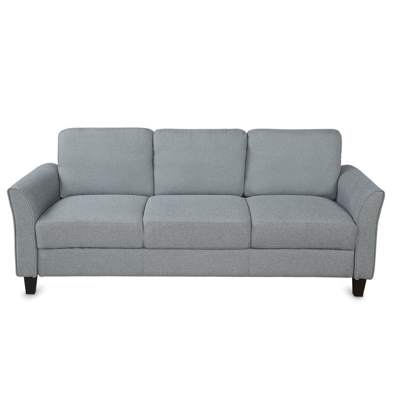 Canapé de salon Valhalla, Tissu noir, H 33 po x l 67,7 po x P 29 po, 3