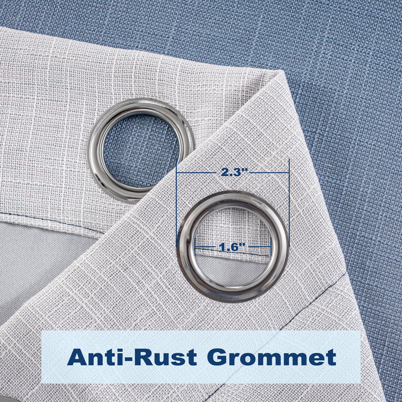 Adrea Blackout Curtain Pair, White to Navy Blue