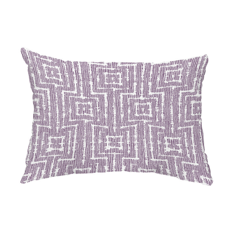 Geometric Outdoor Reversible Throw Pillow, Purple