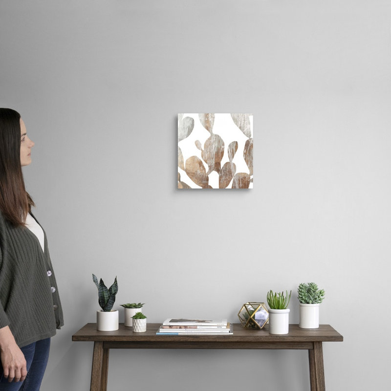 Feuillage en marbre II-impression sur toile, Toile tendue, H 12 po x l 12 po x P 1,25 po