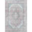Tapis unique en laine noué à la main de style années 1960 de 6 pi 8 po x 9 pi 8 po rose / bleu Fejzi