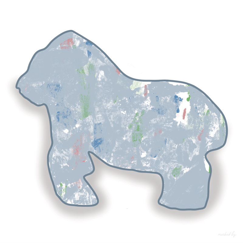 Gorilla Animal Cracker, Blue, Wood