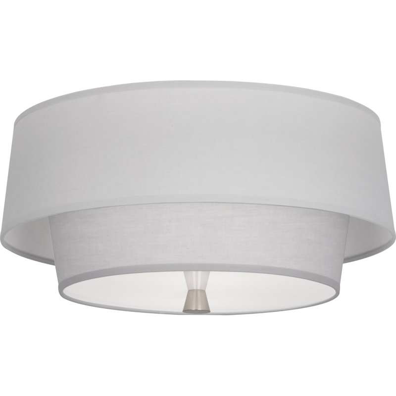Decker Flush Mount, Polished Nickel, Smoke Gray