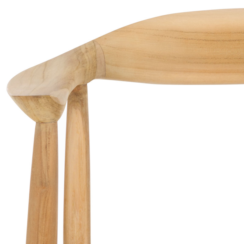 Chaise avec accoudoirs en cuir Thanusan, Naturel, Cuir blanc