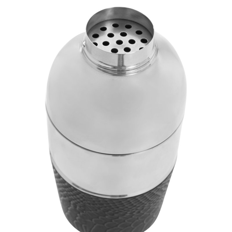 Aldrin Gold Finish And Black Cocktail Shaker, Black/Silver