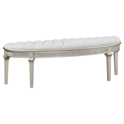 Colwood Silver Oak Upholstered Curved Bench
