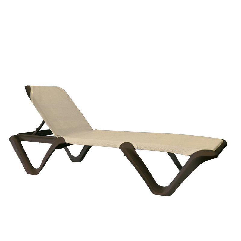 Chaise longue inclinable Nautical, Taupe, Bronze