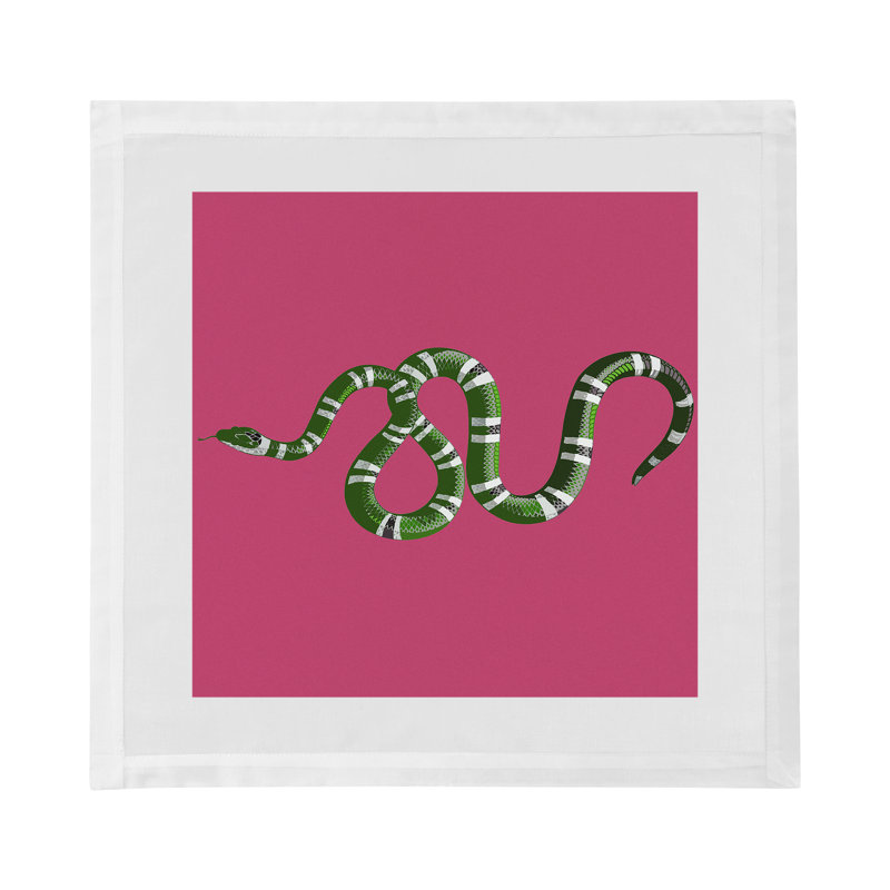 Serpent Cotton Sateen Dinner Napkins, Raspberry