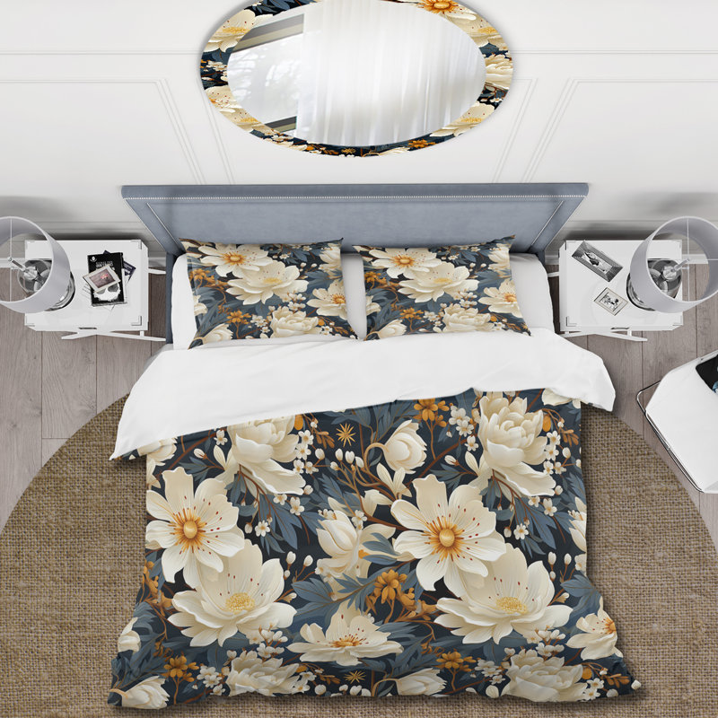Ensemble de housse de couette floral French I, Housse de couette pour très grand lit et 2 très