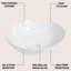 Quarry 15.5 in. Round Modern Ceramic Bathroom Bowl Vessel Sink, Glossy White Non-Porous Above Counter Vanity Basin