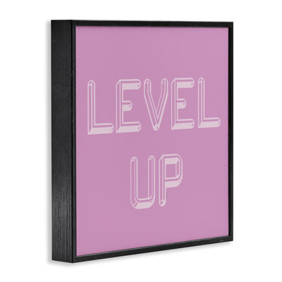 Level Up Purple & White Framed Giclee, design by Yass Naffas Designs