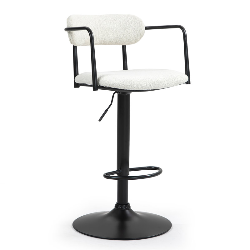 Julchen Swivel Upholstered Adjustable Height Counter Stool