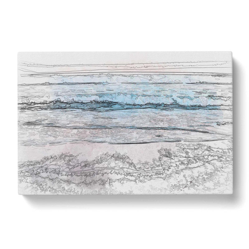 Waves Upon Hermosa Beach In Abstract - Wrapped Canvas Print, 35cm H x 50cm W x 3cm D