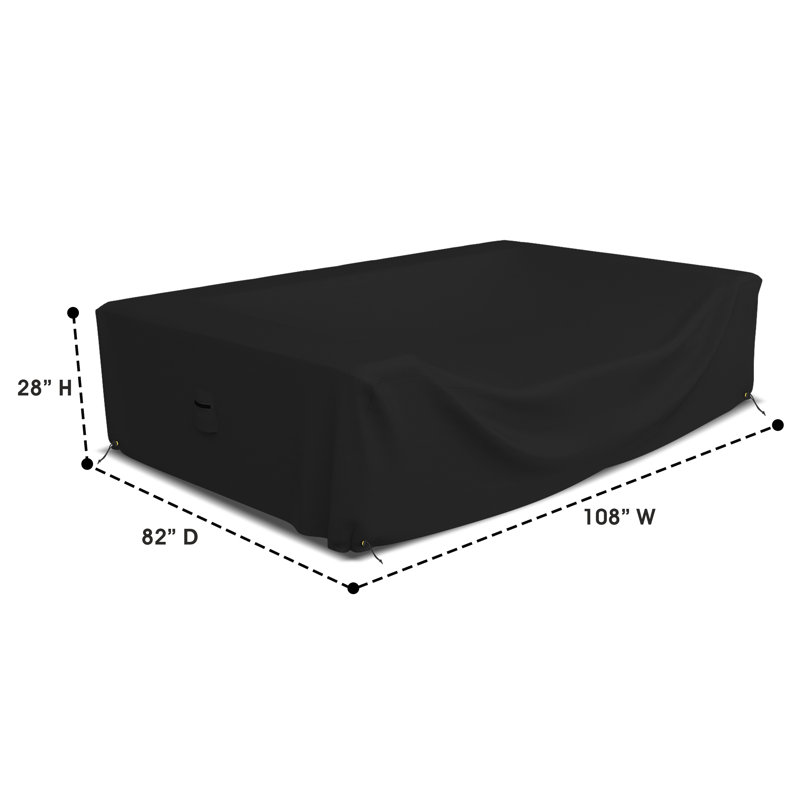 Outdoor Sectional Sofa Cover, 71.1cm H x 274.3cm W x 208.3cm D, Black