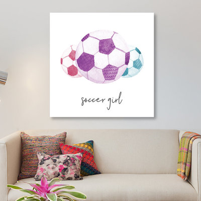 «Sports Girl Soccer» par Noonday Design - Reproduction numérique sur toile tendue avec châssis