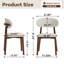 Ensemble de 4 chaises de salle à manger en bois massif, structure en noyer et assise rembourrée en chenille beige, chaises de style campagnard pour cuisine ou salle à manger, renforts métalliques en forme de X, montage facile