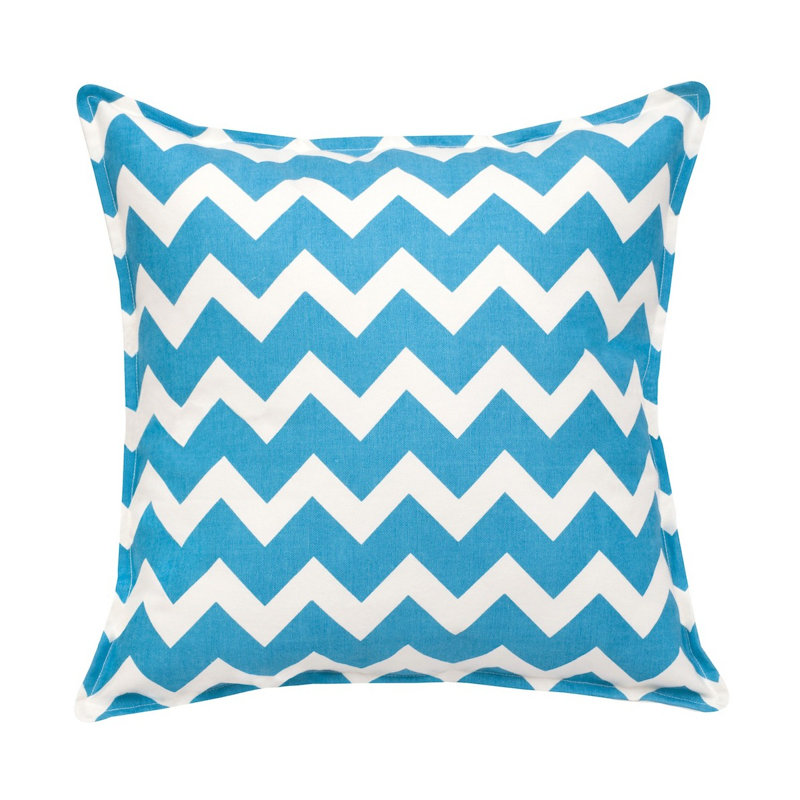 Coussin en coton à chevrons, Turquoise