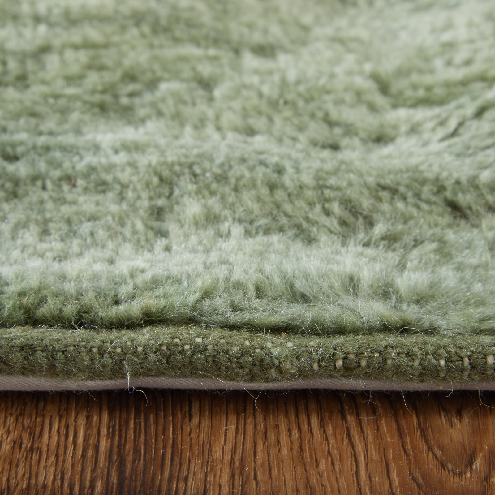 Monaco Green Hand-Knotted Abstract Rug, Rectangle 8'6" x 11'6"