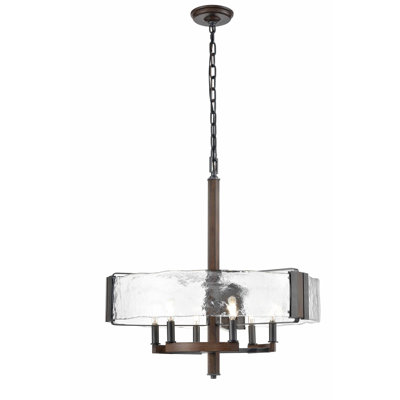 Lustre rectangulaire 6 lumières unique Clairette