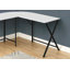 Bureau d'ordinateur, bureau personnel, coin, L 55 po, forme en L, travail, ordinateur portable, métal stratifié blanc, contemporain, moderne-420178502