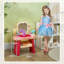Vosgan Kids Dressing Table with Mirror LED Light for 3-6 Years Pink