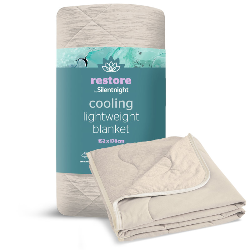 Silentnight Restore Lightweight Cooling Throw, 178cm L x 152cm W , Natural