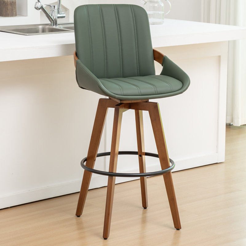 Upholstered Counter Stool, Green, 3, Counter Stool (66.8cmSeat Height)