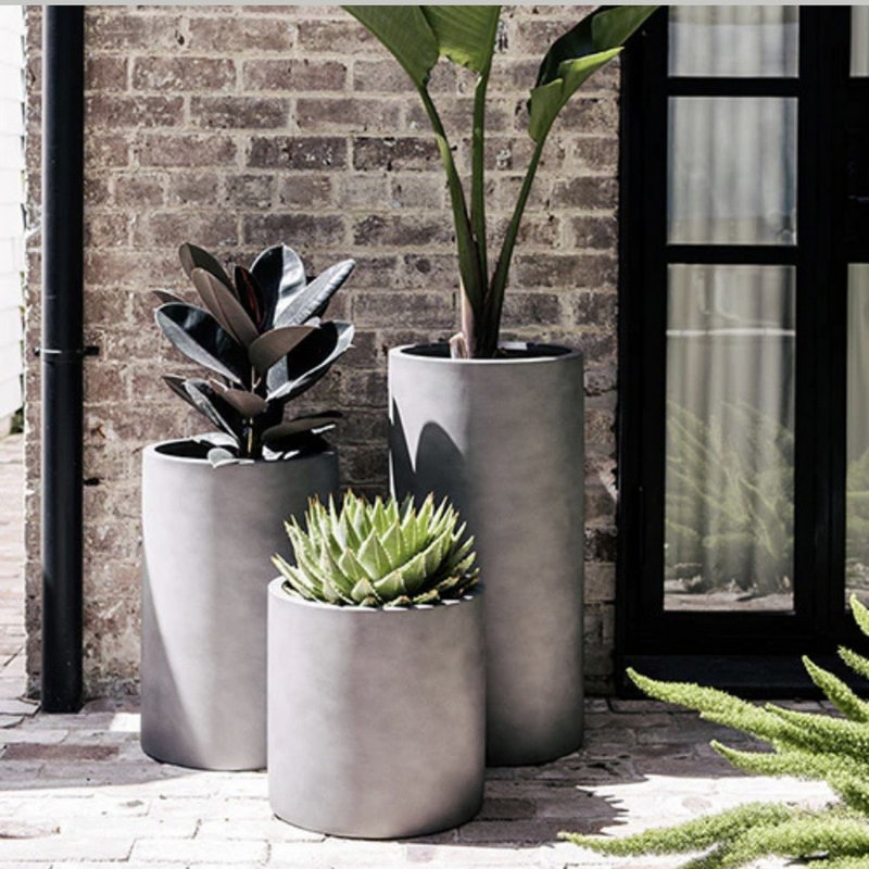 Pot de fleurs en pierre Paes, H 16 po x l 16 po x P 16 po, Gris