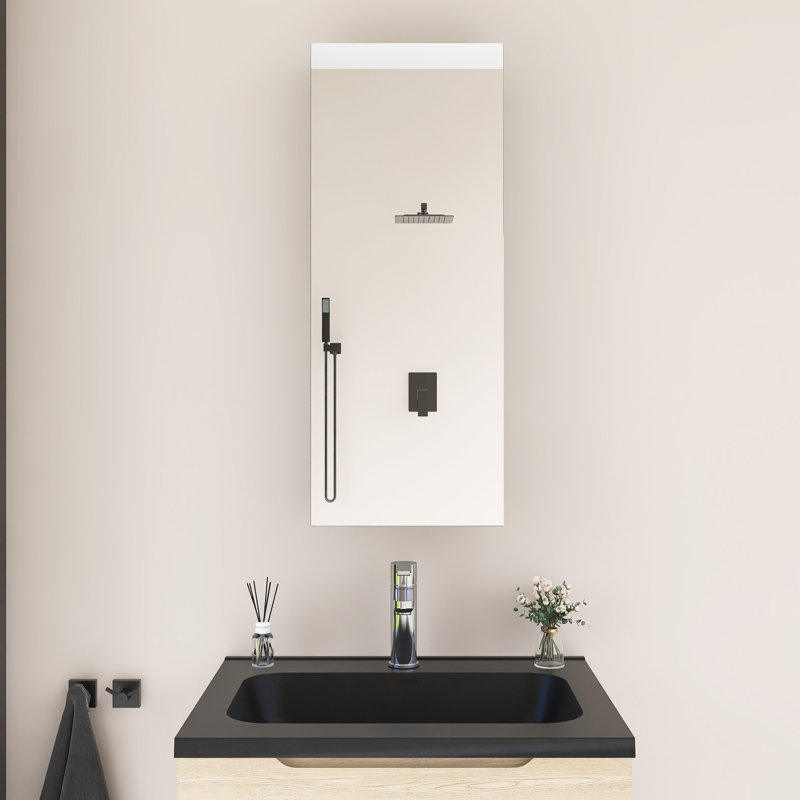 12 Inch Rectangular Medicine Cabinet With Mirror, Right