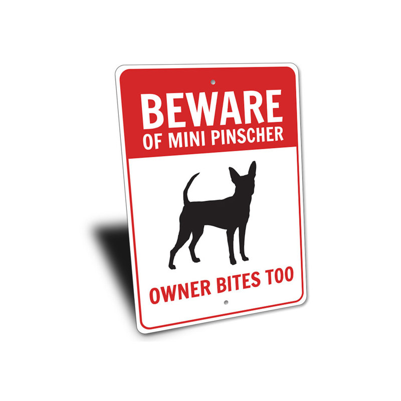 Mini enseigne en aluminium Pinscher, H 18 po x l 12 po x P 0,06 po