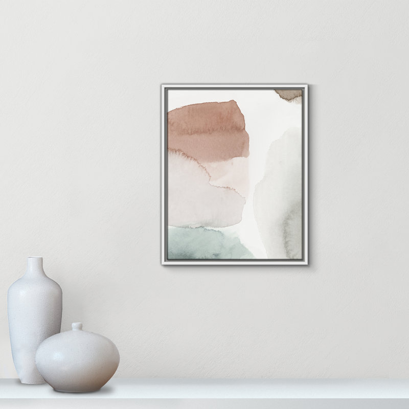 «Hopeful II», peinture sur toile à cadre flottant, H 21,5 po x l 17,5 po x P 2 po, Cadre blanc