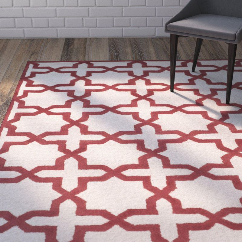 Cannen Hand Tufted Wool Geometric Rug, Rectangle 4' x 6'