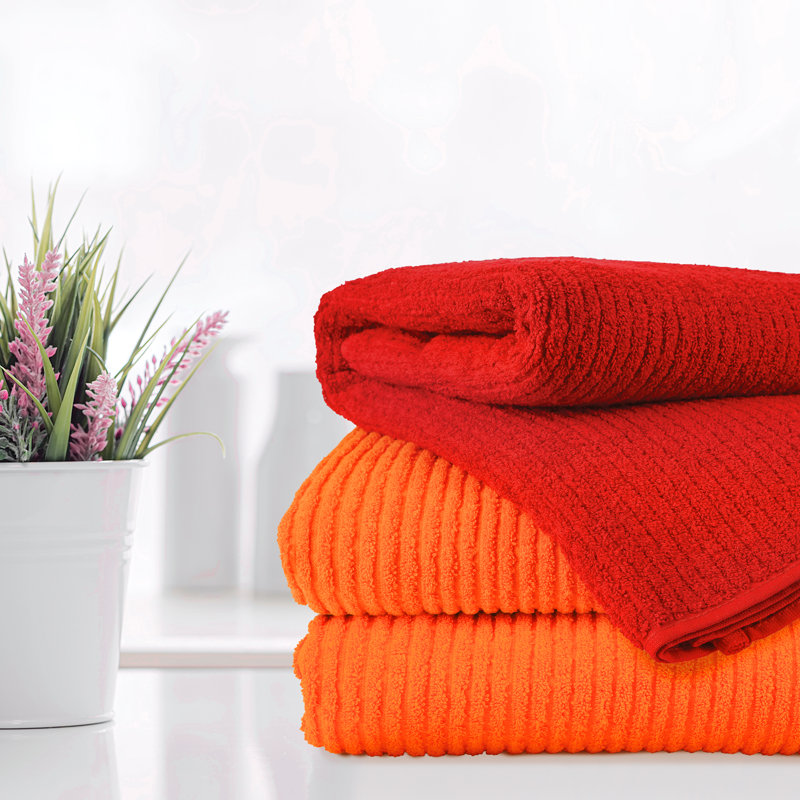 Serviette de bain 100% coton, Orange