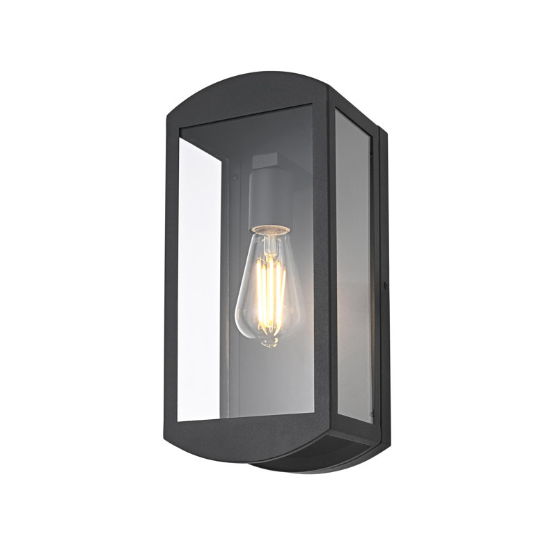 Miles Outdoor Wall Sconce in Black, 14" H x 6" W x 6" D