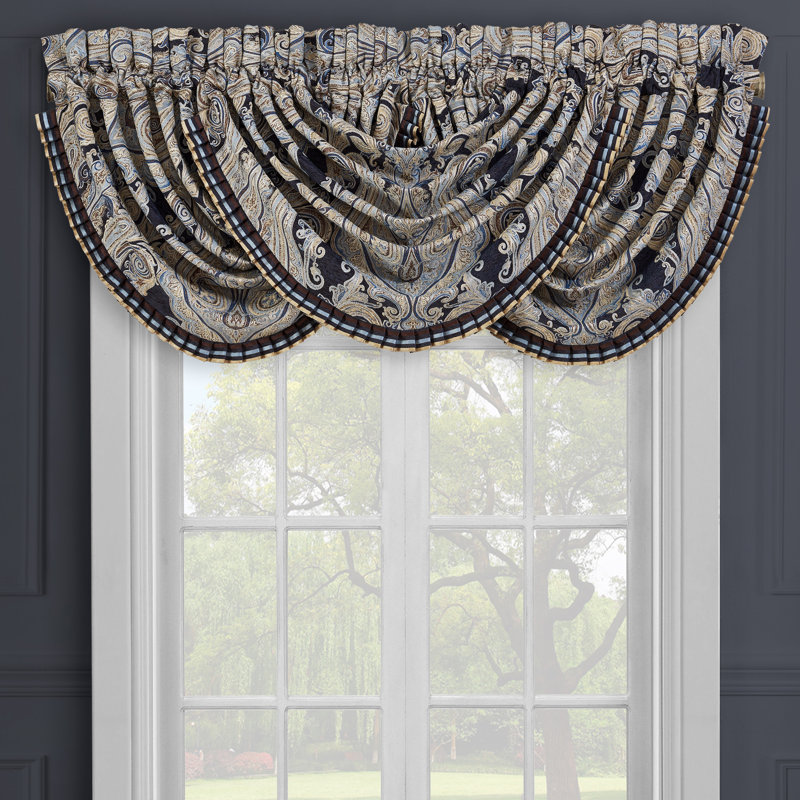 Luciana - Indigo Window Waterfall Valance, Indigo