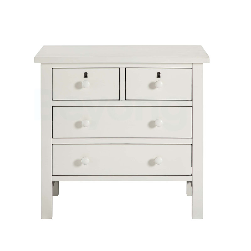 4-Drawer Storage Nightstand, Antique White